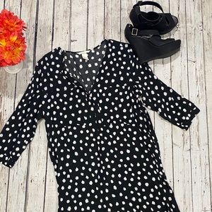 NWOT H&M black and white polka dot dress, size 8